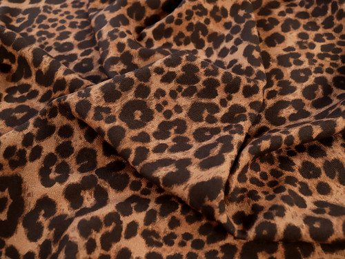Dressmaking Fabric | Ace Animal Print Viscose & Linen - Brown | Fabric Godmother