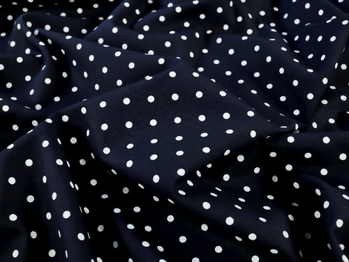 Dressmaking Fabric | Rita Spot Cotton  - Midnight | Fabric Godmother