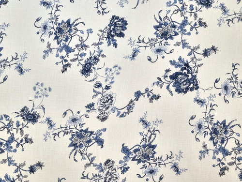Dressmaking Fabric | Aneira Floral 100% Linen - Ivory | Fabric Godmother 