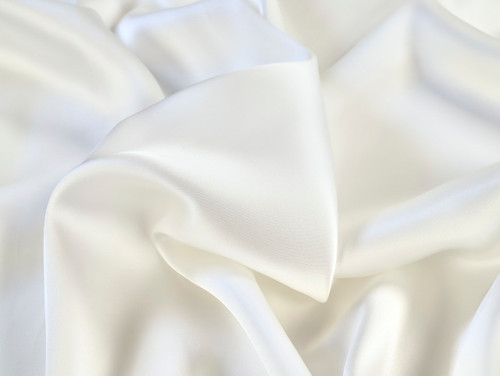 Dressmaking Fabric | Ilaria Silk & Viscose Satin - Ivory | Fabric Godmother 