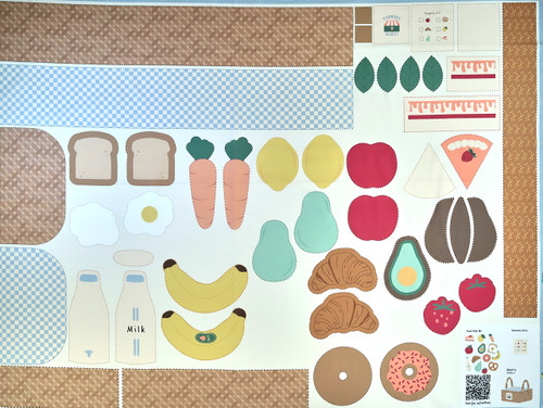 Dressmaking Fabric | Farmers Market Cotton Lawn Panel - Ivory | Fabric Godmother