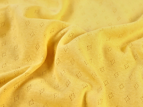 Dressmaking Fabric | Pointelle Cotton Jersey - Mustard | Fabric Godmother