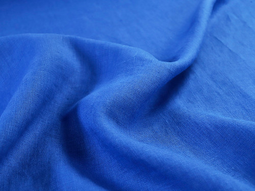 Dressmaking Fabric | European Tumbled Linen - Cobalt | Fabric Godmother