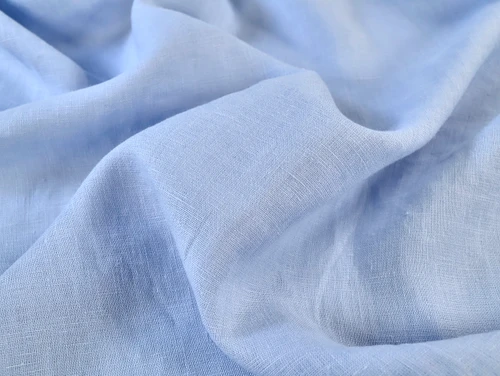 Dressmaking Fabric | European Tumbled Linen -  Powder Blue | Fabric Godmother