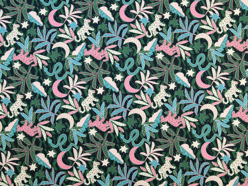 Dressmaking Fabric | Leo's Jungle Swimwear Jersey - Green | Fabric Godmother 