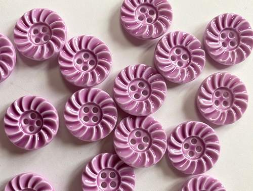 Haberdashery | Gloss Flower Button - 15mm - Mauve | Fabric Godmother 