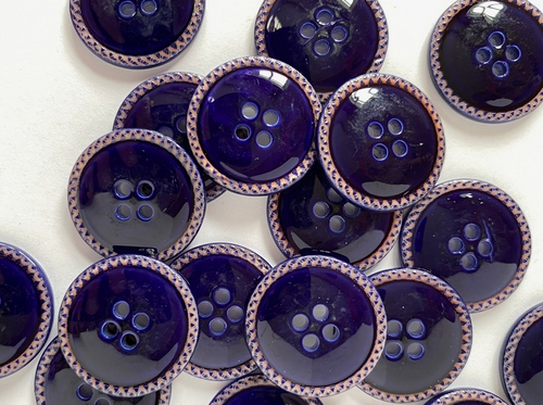 Haberdashery | Blue River Domed Button - 20mm - Navy | Fabric Godmother 