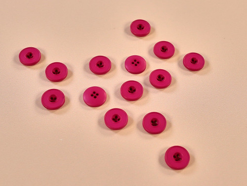 Dressmaking Fabric | Magenta Button - 15mm - Pink | Fabric Godmother 