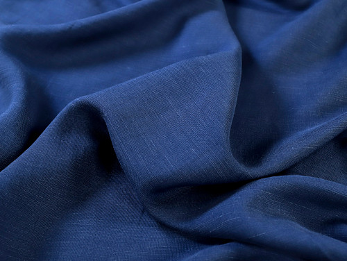 Dressmaking Fabric | Abigail Viscose & Linen - Navy | Fabric Godmother 