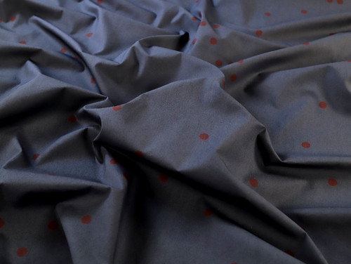 Dressmaking Fabric | Eulalie Spot Cotton Poplin - Navy | Fabric Godmother