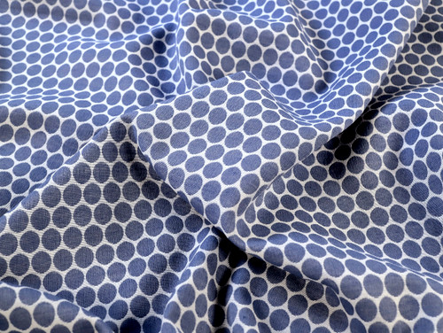 Dressmaking Fabric | Aziel Spot Cotton Jacquard - Blue | Fabric Godmother 