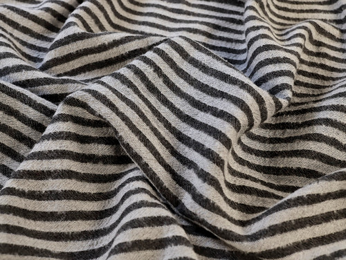 Dressmaking Fabric | Mykel Stripe Viscose Mix Jacquard - Grey | Fabric Godmother 