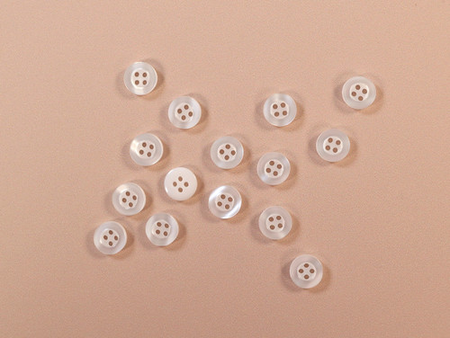 Dressmaking Fabric | Raised Edge Shirt Button - 11mm - White | Fabric Godmother 