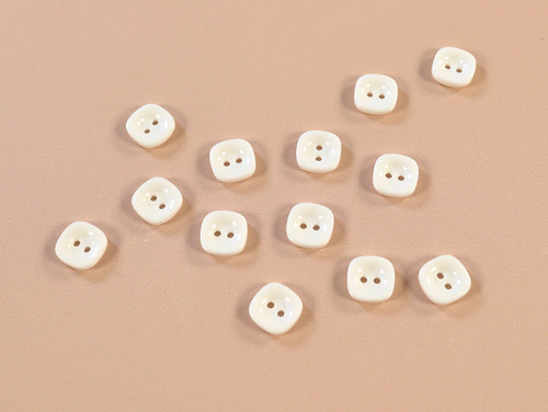 Haberdashery | Square Domed Button - 14mm -  White | Fabric Godmother