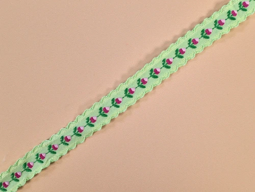 Haberdashery | Tulip Woven Trim - 17mm - Green | Fabric Godmother