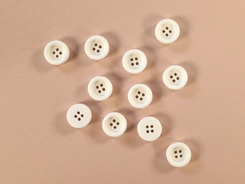 Dressmaking Fabric | Chunky Rimmed Button - 14mm - White | Fabric Godmother 