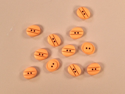 Dressmaking Fabric | Oval Button - 18mm - Apricot | Fabric Godmother 