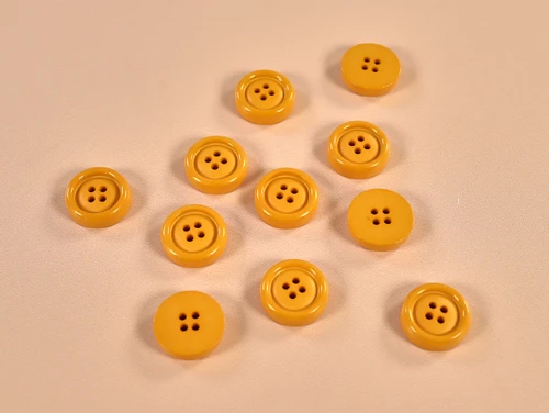 Dressmaking Fabric | Chunky Rimmed Button - 18mm - Orange | Fabric Godmother 