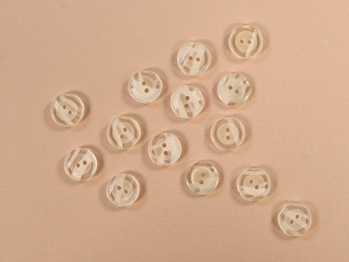 Dressmaking Fabric | Clear Stripe Button - 16mm - White | Fabric Godmother 