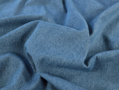 Dressmaking Fabric | Denim Washed 8oz - Medium Blue | Fabric Godmother