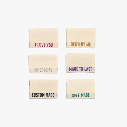 Garment Labels | Metallic Side Seams 6 Sew-in Labels - Cream | Fabric Godmother