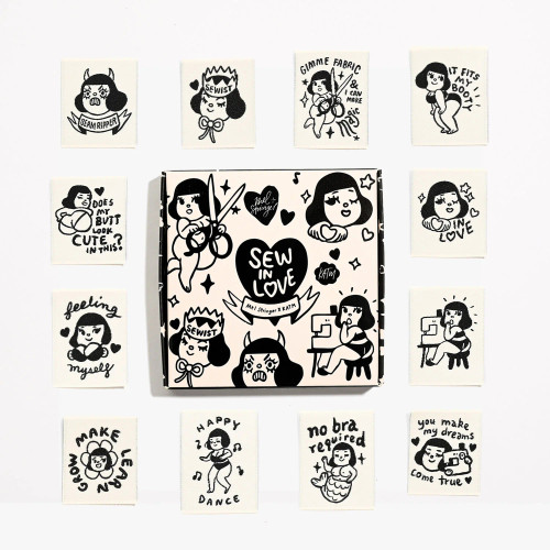 Garment Labels |'Sew-In Love' Woven Labels 12 Pack | Fabric Godmother