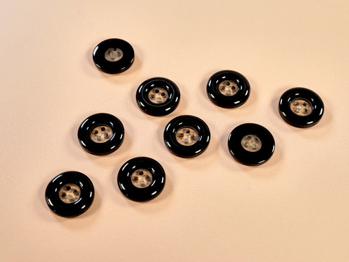 Dressmaking Fabric | Chunky Rim Button - 22mm - Black | Fabric Godmother 