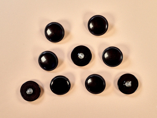 Dressmaking Fabric | Rimmed Shank Button - 24mm - Deep Brown  | Fabric Godmother 
