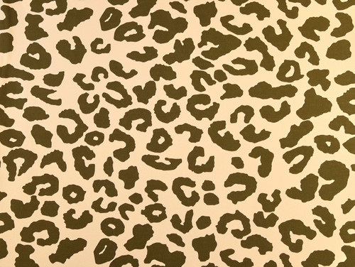 Dressmaking Fabric | Comet Animal Print Sweatshirt Fleece - Cream & Olive| Fabric Godmother