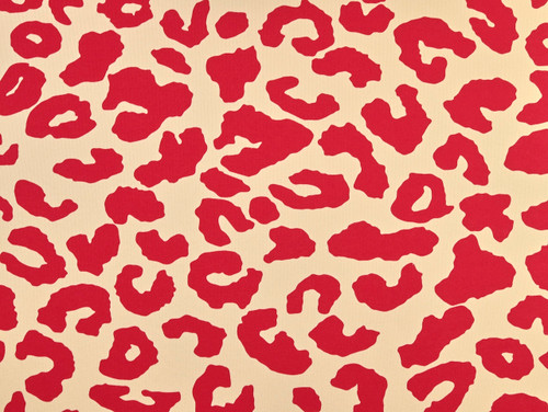 Dressmaking Fabric | Comet Animal Print Sweatshirt Fleece - Cream & Red | Fabric Godmother