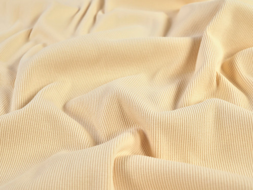 Dressmaking Fabric | Cotton Ribbing - Cream | Fabric Godmother