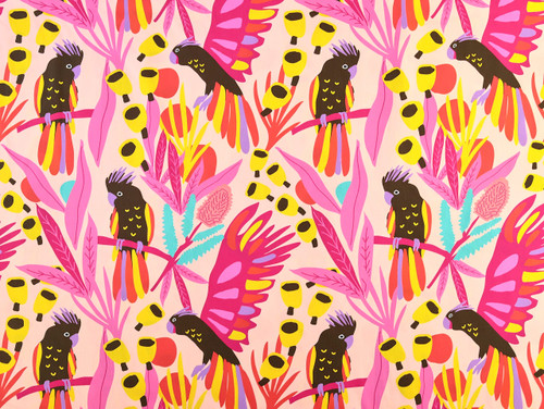 Dressmaking Fabric | Paradise Bloom Floral Cotton Poplin - Pink | Fabric Godmother 