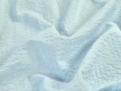 Dressmaking Fabric | Isadora Cotton Seersucker - Blue | Fabric Godmother
