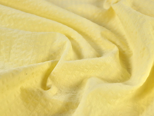 Dressmaking Fabric | Isadora Cotton Seersucker - Lemon | Fabric Godmother