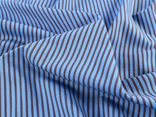 Dressmaking Fabric | Oscar Stripe Cotton Poplin - Sky Blue | Fabric Godmother 