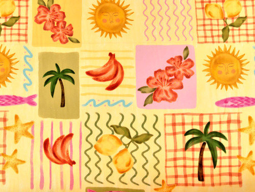 Dressmaking Fabric | Beach Fiesta Viscose & Linen - Butter | Fabric Godmother