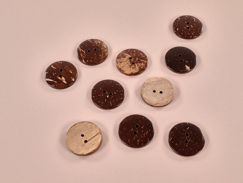 Haberdashery |Coconut Shell Buttons - 23mm - Brown  | Fabric Godmother