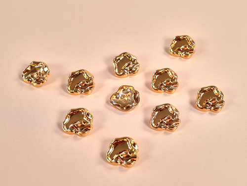 Haberdashery | Gold Molten Buttons - 23mm | Fabric Godmother