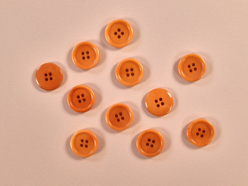 Haberdashery | Rimmed Buttons - 21mm - Orange | Fabric Godmother