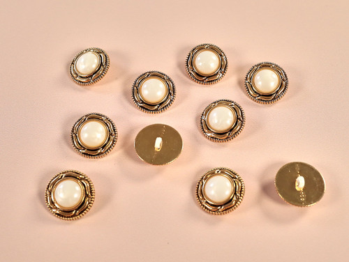 Haberdashery | Pearl Shank Buttons - 25mm - Gold | Fabric Godmother