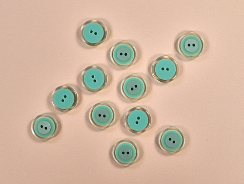 Haberdashery | Transparent Green Buttons - 24mm - Mint | Fabric Godmother