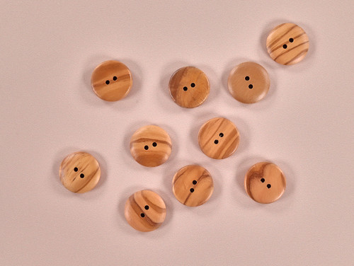 Haberdashery | Wood Buttons - 26mm - Brown | Fabric Godmother