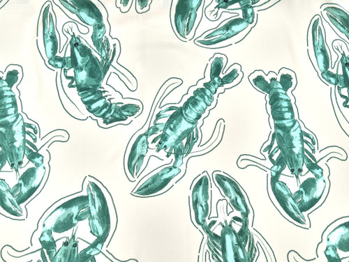 Lobster Linen Look Viscose - Ivory & Green