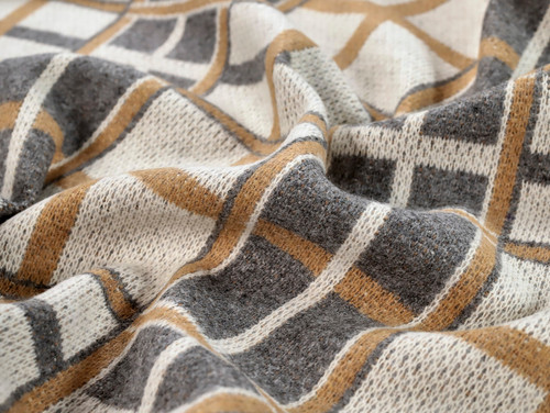 Dressmaking Fabric | Tia Check Knitted Wool Coating - Natural | Fabric Godmother 