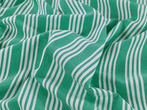 Dressmaking Fabric | Alfie Yarn Dyed Stripe Cotton - Green | Fabric Godmother