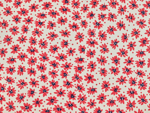 Dressmaking Fabric | Wild Poppy Floral Cotton Poplin - Cream | Fabric Godmother