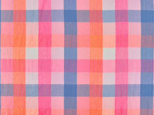Dressmaking Fabric | Aditi Check Handloom Cotton - Pink & Blue | Fabric Godmother 
