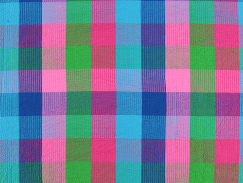Dressmaking Fabric | Aditi Check Handloom Cotton - Cobalt & Magenta | Fabric Godmother 