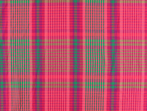 Dressmaking Fabric | Mira Check Handloom Cotton - Pink & Green | Fabric Godmother 