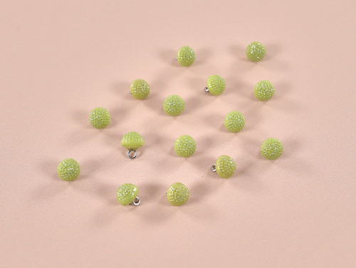 Haberdashery | Diamanté Ball Button - 10mm - Green | Fabric Godmother